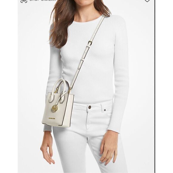 $348 Michael Kors Mercer Extra Small Pebbled Leather Crossbody Bag Minimalist - Picture 2 of 15